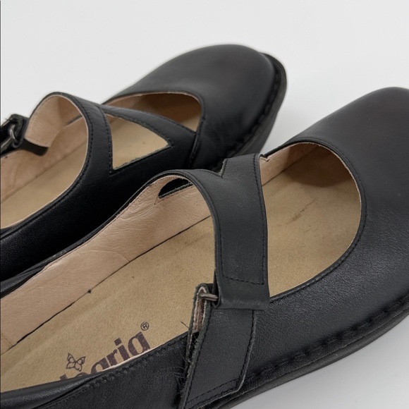 Alegria Dayna Black Napa Leather Mary Jane Velcro Strap Easy On EU 37 US7-7.5 - Picture 11 of 12